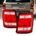 Tail Lights Pair For 2008 To 2012 Ford Escape And Hybrid Red Clear Lens Replacement Assembly Driver Passenger Side Halogen 