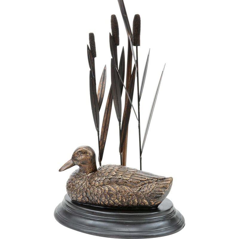 Black Forest Decor Duck With Reeds Table Lamp