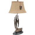 Black Forest Decor Duck With Reeds Table Lamp