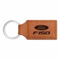 Ipick Image Compatible With Ford F-150 Rectangular Brown Leatherette Key Chain