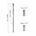 Uxcell 8mm Cutting Dia Cemented Carbide Twist Extra Long Drill Bit With Round Straight Shank For Hardened Steel Stainless 200mm