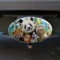 Zoo Animals Selfie Panda Bear Sloth Meercat Monkey Lemur Oval Tow Trailer Hitch Cover Plug Insert