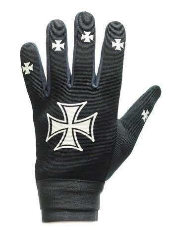 Motorcycle Mechanics Gloves With Chopper Iron Cross Size L Lg Large