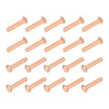 100 Pcs Copper Solid Rivets 1 8 X 35 64 Round Head Rivet Metal Fasteners Stud For Electrical Applications Finish Tone 