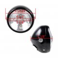 Astra Depot 6 5 Black Motorcycle Retro Headlight Assembly 35mm-43mm Bracket Cafe Racer Bobber Chopper Cruiser