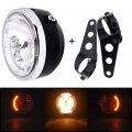 Astra Depot 6 5 Black Motorcycle Retro Headlight Assembly 35mm-43mm Bracket Cafe Racer Bobber Chopper Cruiser