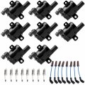 Ena Set Of 8 Round Ignition Coil With Platinum Spark Plug And Blue Wire For Chevrolet Avalanche 2500 1l V8 Replacement Uf262 