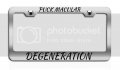 Puck Macular Degeneration Causes Chrome Metal License Plate Frame Tag Holder I21 