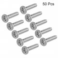Uxcell M4x18mm Flat Head Machine Screws Phillips Cross Screw 304 Stainless Steel Fasteners Bolts 50pcs