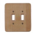 Amerelle 196tt Wood Round Corner Double Toggle Wallplate Natural Oak 