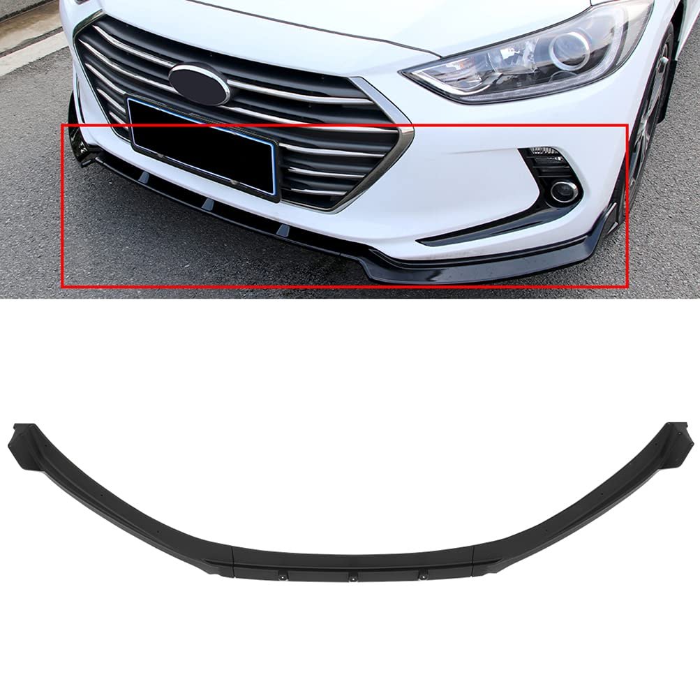 3pcs Front Lip Splitter Bumper For Hyundai Elantra 2017 2018 Matte Black Polypropylene Spoiler Body Kit Adjustable Aerodynamic