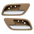 Interior Door Handle Pair For Cadillac Escalade Esv 2007 2014 Front Driver And Passenger Side Beige Bezel With Chrome Lever 