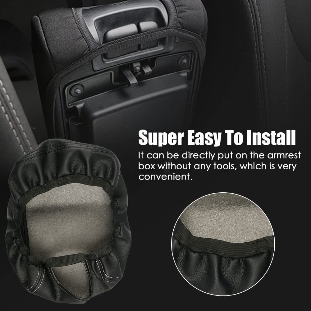 Leather Center Console Armrest Cover For 2010 2024 Toyota 4runner Microfiber Anti Scratch Protective Pad White Line