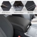 Leather Center Console Armrest Cover For 2010 2024 Toyota 4runner Microfiber Anti Scratch Protective Pad White Line