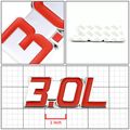 Metal Emblem Decal Logo Trim Badge 3 0l Red Silver