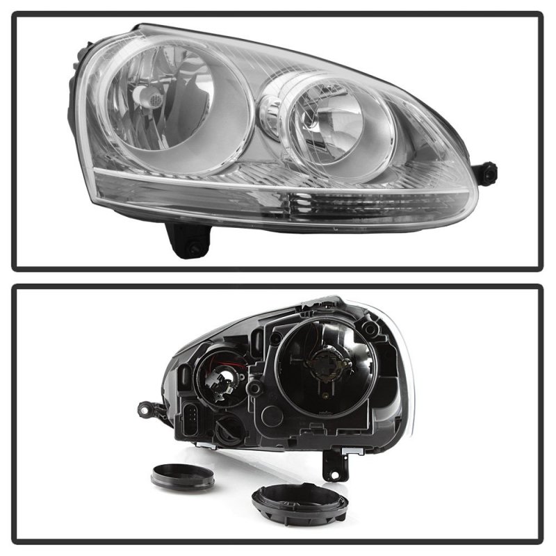 Headlight Headlamp For 2006 To 2009 Volkswagen Gti Rabbit And 2005 2010 Jetta Passenger Side Clear Lens H7 Low High Beam