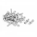 M3x14mm Hex Socket Head Knurled Cap Screws Bolts Nuts Set 20pcs 