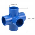 Uxcell 5-way Elbow Metric Pvc Pipe Fitting Furniture Grade 50mm Size Tee Corner Fittings Blue