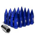 J2 Engineering 7075-t6 Compatible Withged Aluminum M12 X 1 5 75mm 20pcs Spiky Cap Lug Nut Adapter Blue
