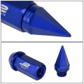 J2 Engineering 7075-t6 Compatible Withged Aluminum M12 X 1 5 75mm 20pcs Spiky Cap Lug Nut Adapter Blue