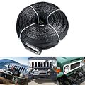 3 8 X 95 20000lbs Gray Synthetic Winch Line Cable Rope Sheath Thimble For Atv Utv Truck Boat