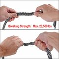 3 8 X 95 20000lbs Gray Synthetic Winch Line Cable Rope Sheath Thimble For Atv Utv Truck Boat