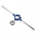 Uxcell Round Die Stock Handle Wrench Set 5-40 Unc Threading And 20mm Holder Fits 11mm-20mm Od M3-m4 Adjustable For Bolt Thread