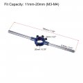 Uxcell Round Die Stock Handle Wrench Set 5-40 Unc Threading And 20mm Holder Fits 11mm-20mm Od M3-m4 Adjustable For Bolt Thread