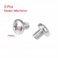Uxcell M8x10mm Machine Screws Pan Phillips Cross Head Screw 304 Stainless Steel Fasteners Bolts 5pcs