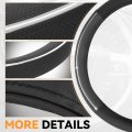 14 1 2 To 15 Inches Microfiber Leather Steering Wheel Cover With Stylish Silver Strip Anti-slip Inner Rubber Lining Universal