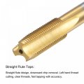 Uxcell Straight Flute Taps M10 X 1 Metric Left Hand Titanium Coated M35 Cobalt High Speed Steel Machine Tapping Screw Thread