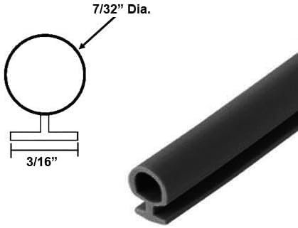 Automotive Black Bulb Type Gasket 7 32 Dia 3 16 Backing 20 Ft