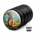 Baby Tiger And Lillies Valve Stem Caps For Tire Rim Wheel Aluminum Black