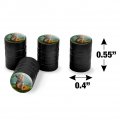 Baby Tiger And Lillies Valve Stem Caps For Tire Rim Wheel Aluminum Black