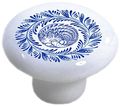Set Of 2 Ukranium Folk Design Ceramic Cabinet Drawer Pulls Knobs 