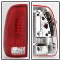 Acanii For 1997-2003 Ford F150 1999-2007 F-250 F-350 Red Clear Led Pyro Tube Tail Lights Brake Lamps Pair Left Right