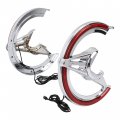Green-l Motorcycle Front Brake Rotor Covers With Led Ring Of Amber Light Fit For Honda Goldwing Gl1800 2018-2023 W Red Lens 