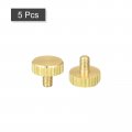Uxcell Knurled Thumb Screws M3x5mm Flat Brass Bolts Grip Knobs Fasteners For Pc Electronic Mechanical 5pcs