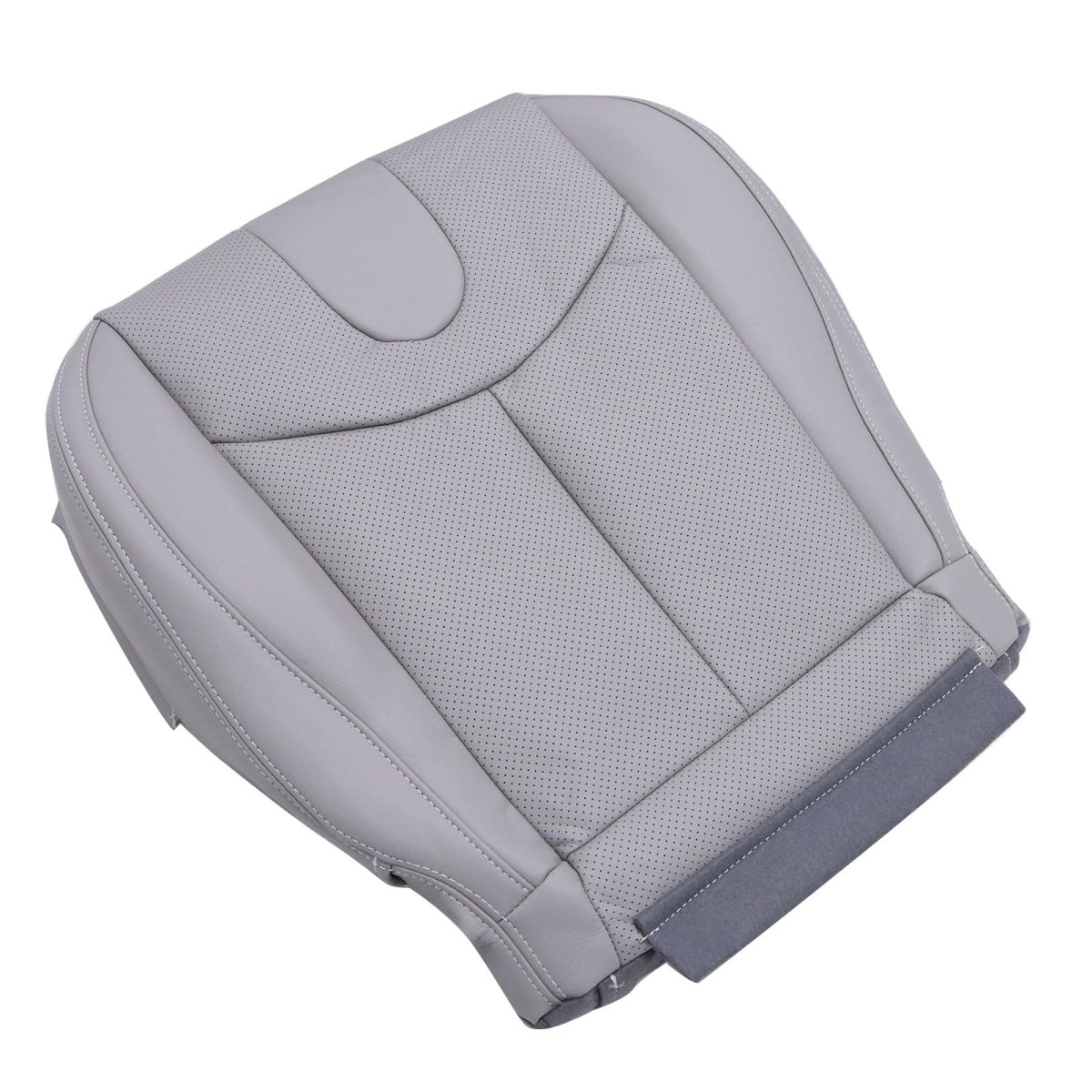Front Driver Bottom Perforated Leather Seat Cover For Infiniti G37 Convertible 2009 2013 Gray Microfiber Replacement Fits Power