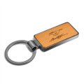 Ford Mustang Script Laser Engraved Maple Wood Gunmetal Frame Case Key Chain 
