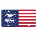 Ipick Image Made For Ford Mustang 50 Years Logo Usa Flag Graphic Special Aluminum Metal License Plate
