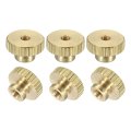 Knurled Thumb Nuts 6pcs M3 X D11mm H6 5mm Brass High Head Through Hole With Collar Round Knobs Fasteners For 3d Printer Parts 