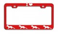 I Love Weasels Red Metal License Plate Frame Tag Holder F60 
