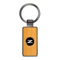 Ipick Image Made For Nissan 350z Z Roundel Logo In Black On Maple Wood Gray Gunmetal Metal Case Key Chain 