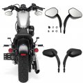8mm Black Motorcycle Aluminum Side Mirrors For Sportster Xl 883 1200 Road King V-rod Street Glide Electra Dyna Softail 