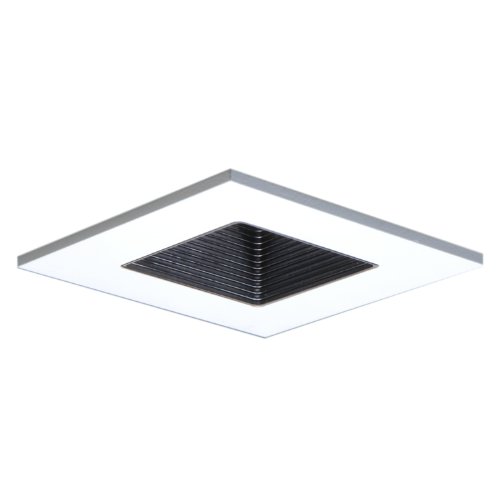 Halo Recessed 3012whbb 3-inch 15-degree Trim Lensed Square Shower Light with Black Baffle White