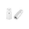 2pcs Aluminum Alloy Valve Caps French Type Tire Dust Covers For Bicycle Mountain Bike Road Mtb Silver Tone 