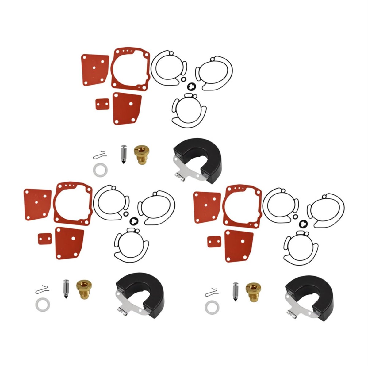 3pcs Carburetor Repair Kit Replacement For V4 V6 90 100 105 115 125 150 175 Horsepower Part Number 18-7247 438996 435442