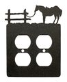 Tethered Horse Double Power Outlet Plate Cover 