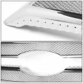 Auto Dynasty 4pcs Chrome Mesh Style Front Bumper Hood Overlay Grille Grill Cover Trim Compatible With Ford F250 F350 Super Duty